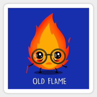 Funny Cute Original Old People Kawaii Fire Flame Clever Pun Sticker